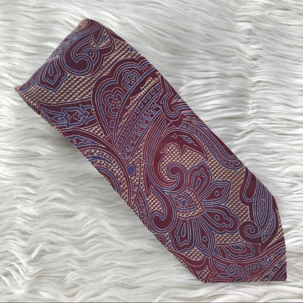 Santorelli paisley floral pattern 100% silk tie
